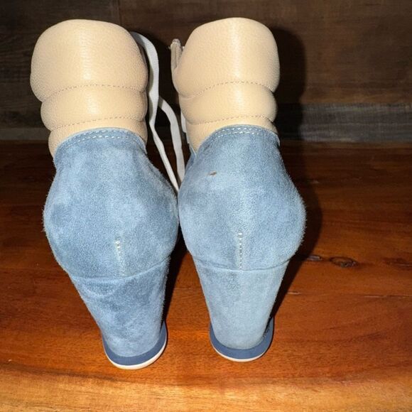 Mario Raspini blue and cream colored wedge sneakers. Size 39 - Picture 6 of 10